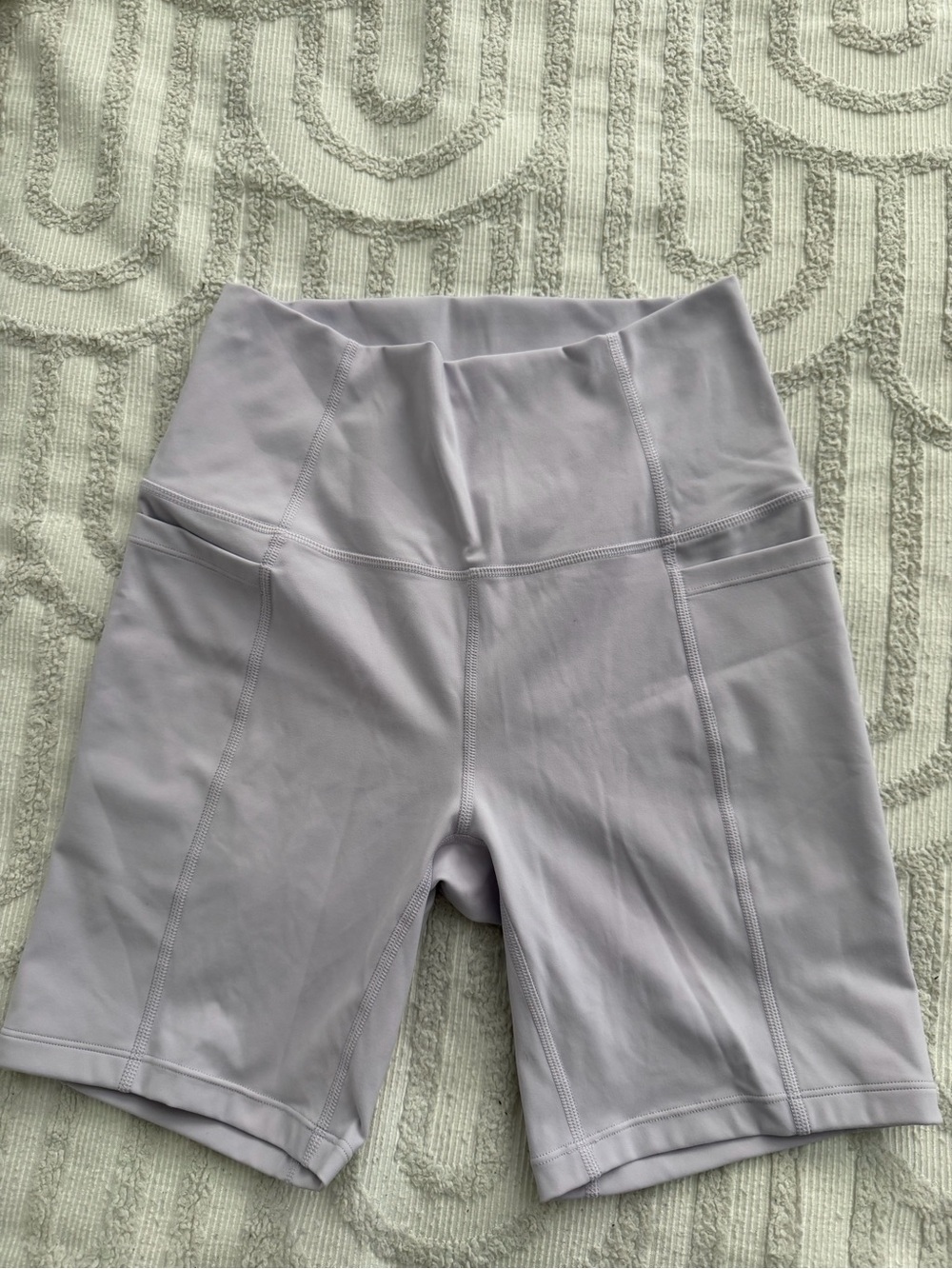 High-Rise Lavender Athletic Bike Shorts for Women